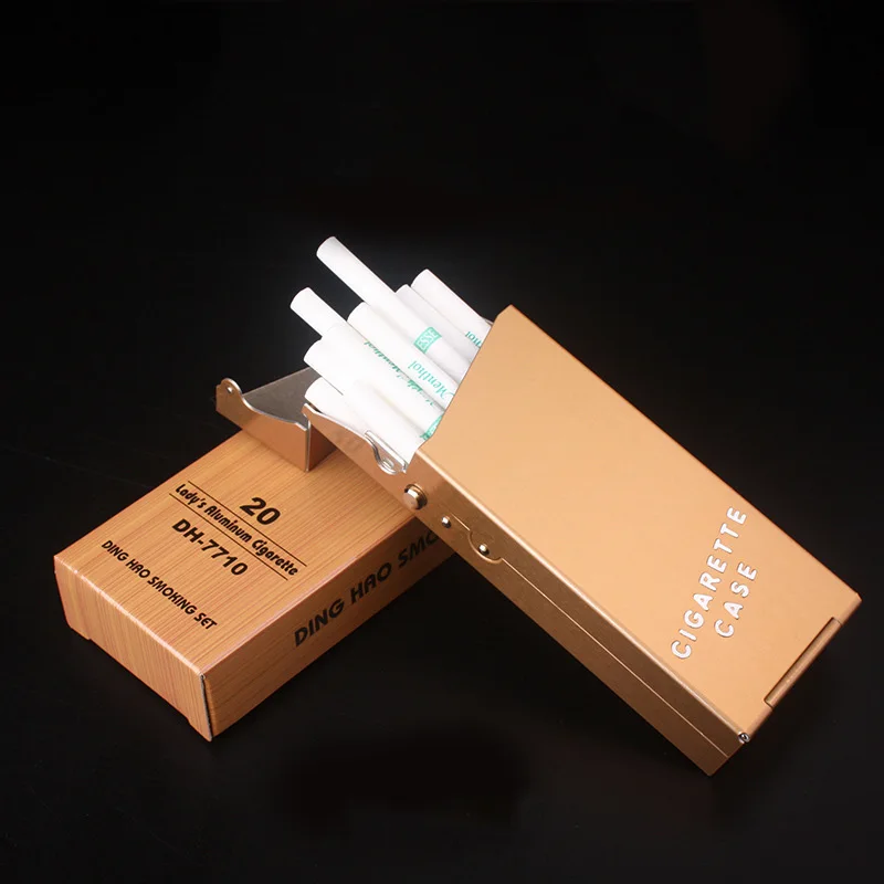 

Fashion Personality Women Cigaret Slim Metal Case Cigarette Box Aluminum Cigarette Storage Box Smoking Accessories