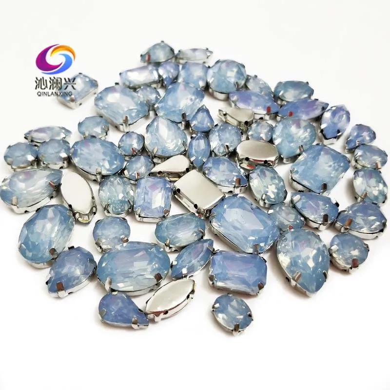 Цены от производителя! 58 шт. супер красота микс синий опал цвет высокое качество смолы Стразы, пришить коготь Камни diy аксессуары для одежды