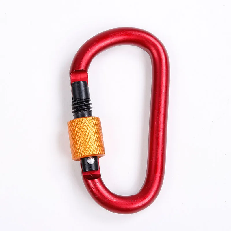 Hewolf Outdoor Multi-functional Mountain Climbing Buckle Hook Hanger D Type Aluminium Alloy Keychain Backpack Water Bottle Mount