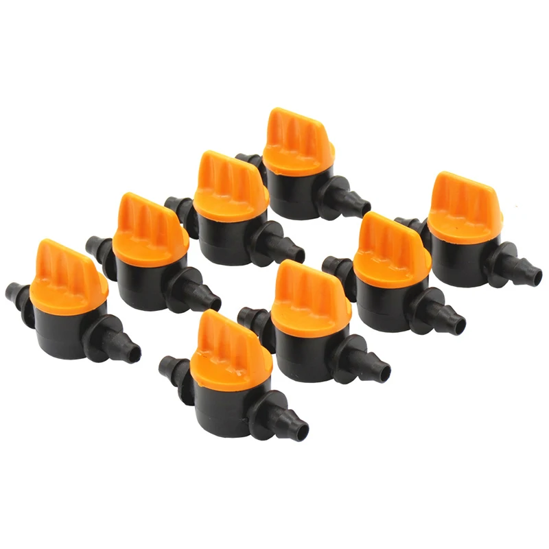 

100Pcs 4 / 7mm Micro-Valve Water Stop Hose End Connector Homemade Garden Irrigation Switch Connector Barbed Slotted Hose Valve