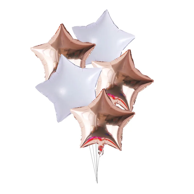 5pcs star balloons-K Красное Сердце Звезда фольгированный шар с днем рождения металлические хромированные шары детский душ свадебный Декор День Святого Валентина баллон гелия - Цвет: 5pcs star balloons-K