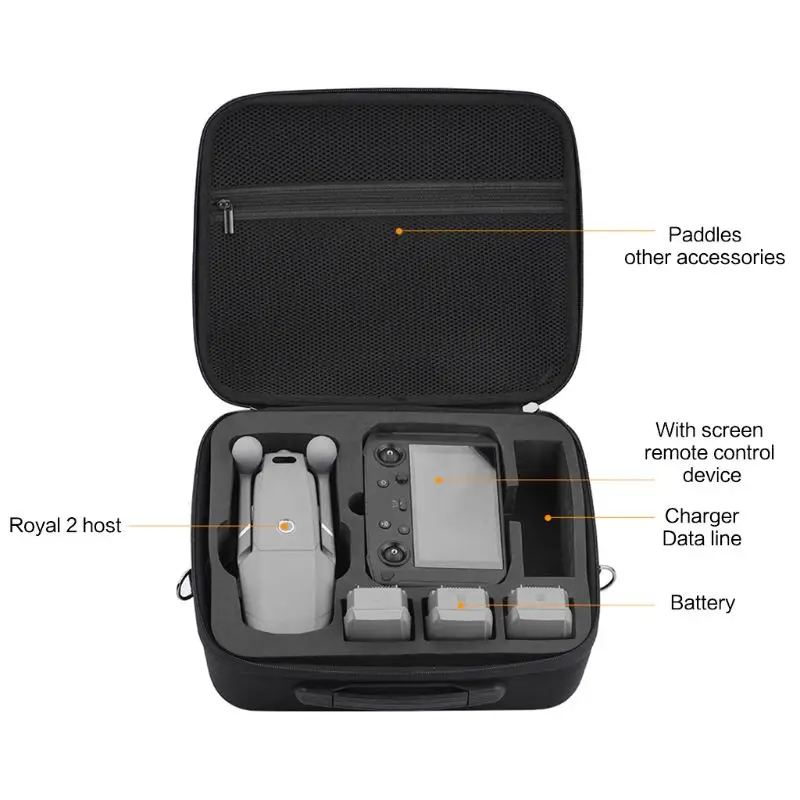 Portable Nylon Storage Carrying Case 2 Pair Quick Release Folding Propellers for DJI Mavic 2 Pro Drone Accessories Shoulder Bag