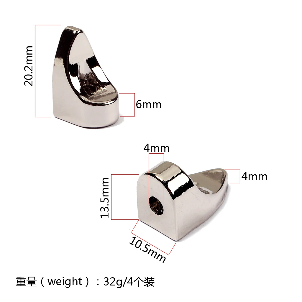 4pcs Zinc Alloy Banjo L-Shaped Bracket Stand Chrome Musical Instrument Accessory