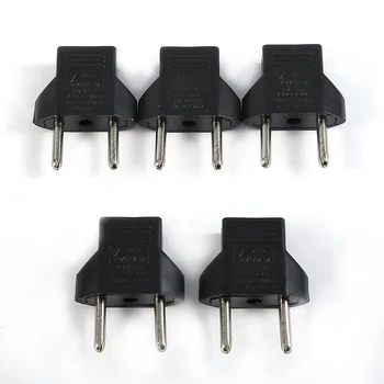 

5PCS Universal Adapter EU Plug USA To Euro Europe Travel Wall AC Power Charger Outlet Flat To Round Charger Convertor