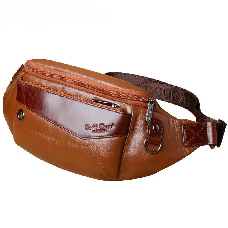 Винтажные Мужские поясные сумки из натуральной воловьей кожи мужские дорожные с