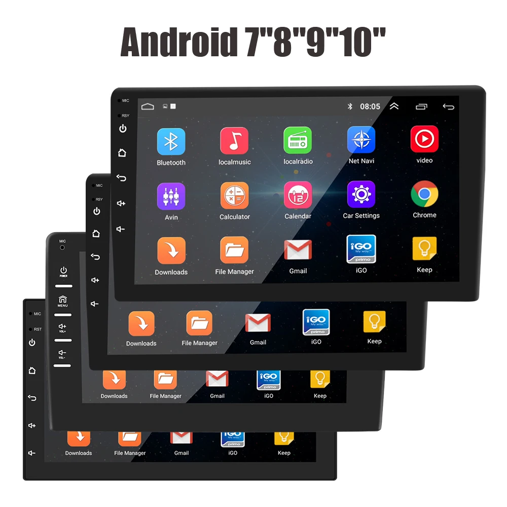 Автомагнитола 2 Din с сенсорным экраном 7/8/9/10 дюйма HD GPS-навигацией Android 10 0 MP5