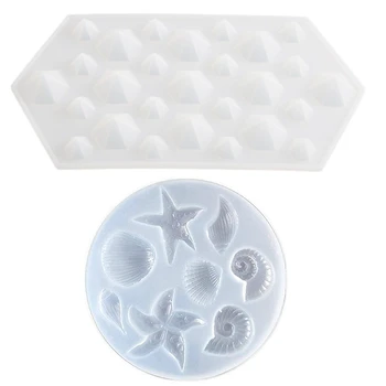 

Diamond DIY Silicone Stencil Craft Mold Mold & Starfish Shell Shape Polymer Clay Silicone Mold, DIY Mobile Phone Decoration Tool