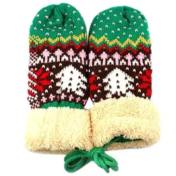 FFYY-новые модные рождественские Женские Вязаные вязаные спиральные варежки перчатки теплые зимние (зеленые)