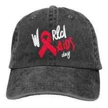 Ribbon World AIDS Day для мужчин и женщин регулируемая бейсболка s Denim Jeanet Snapback cap