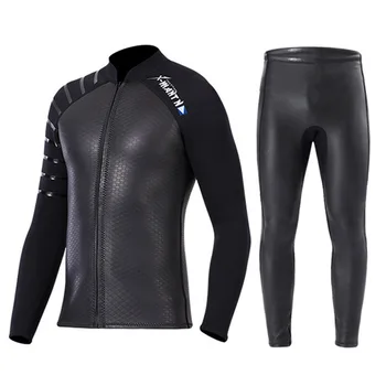 

Smooth leather wetsuit Men women zipper surfing jacket & pants & shorts split diving suit 3MM SCR neoprene snorkeling swimsuit
