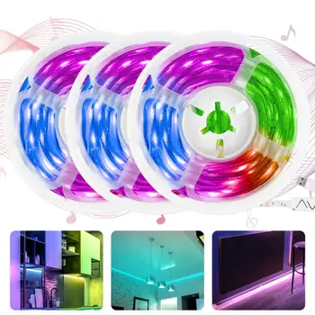 

RGB LED Strip Lights Bluetooth 10FT Color Changing Lights String Light With APP Control Mic Mode And Music Sync Lights Christmas