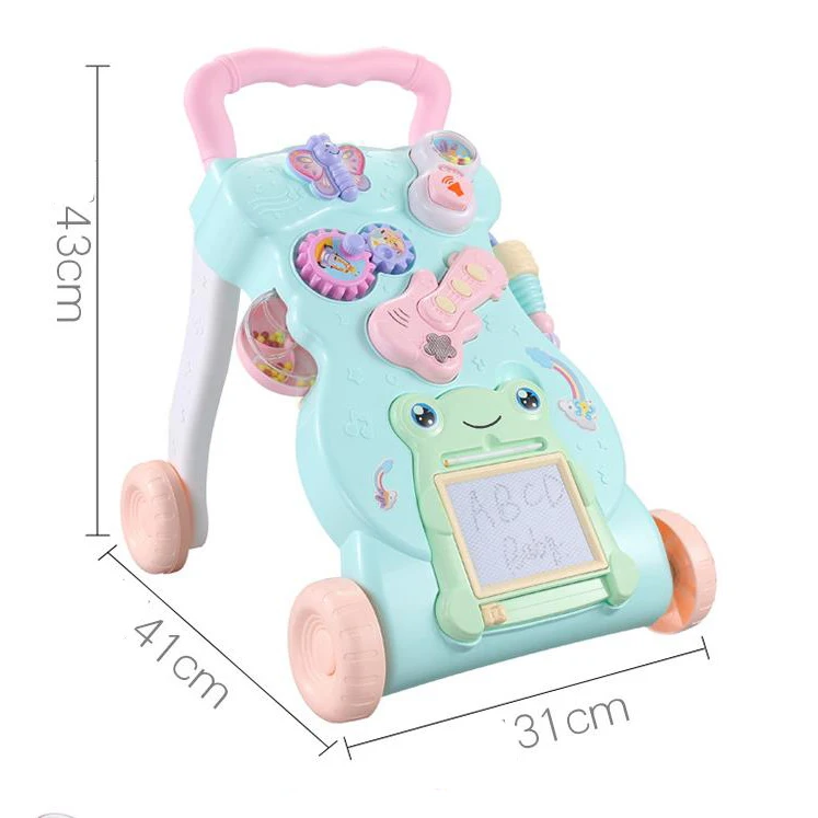 Высокое качество детские ходунки игрушки Многофункциональная игрушка-тележка для ребенка сидячая на подставке ABS музыкальные ходунки с регулируемый винт для малыша