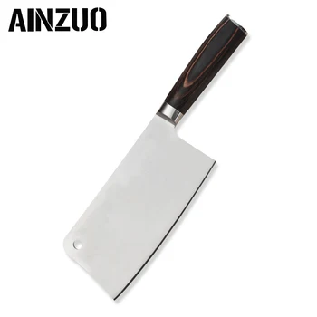 

AINZUO Stainless Steel Kitchen Knife 7 inch Chopping Knife Cooking Tool Great Quality Cleaver With Color Wood Handle Knife