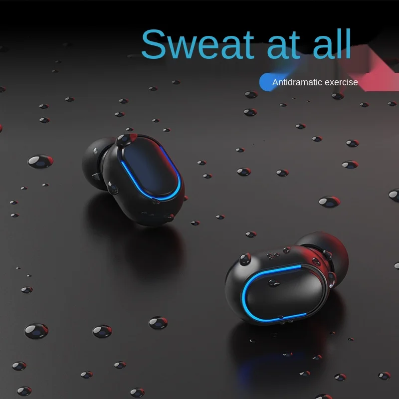 Fashionable new multifunctional bluetooth headset with charging compartment power digital display TWS wireless headset 5 0
