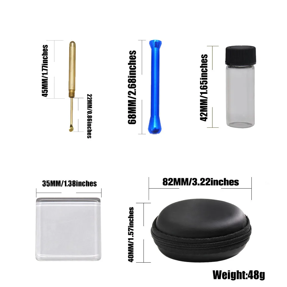 Snuff Set 1# Aluminium Alloy Tobacco Pipe Snuff Nose Smoke Pot Snuff Bottle Smoking Set Cigarette Holder
