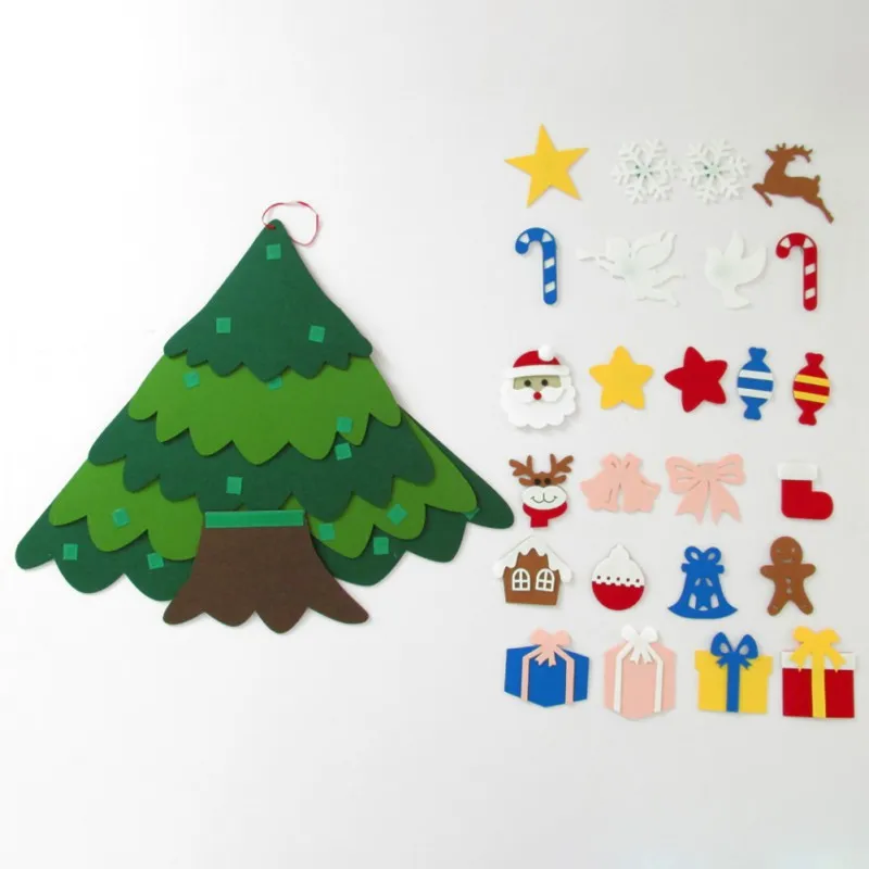DIY Calendar Countdown Christmas Tree New Year Gifts Kids Toys Artificial Tree Wall Hanging Ornaments Christmas Decoration