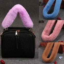 Women Plush Bag Strap Replacement Shoulder Handbag Strap Belt Faux Fur Bag Belts Accessories Handbag Plush Decorative Chain 40CM