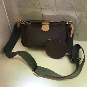 

Messenger bag chain bag three piece cover mother bag luxury women's bag mahjong bag three in one wide shoulder strap