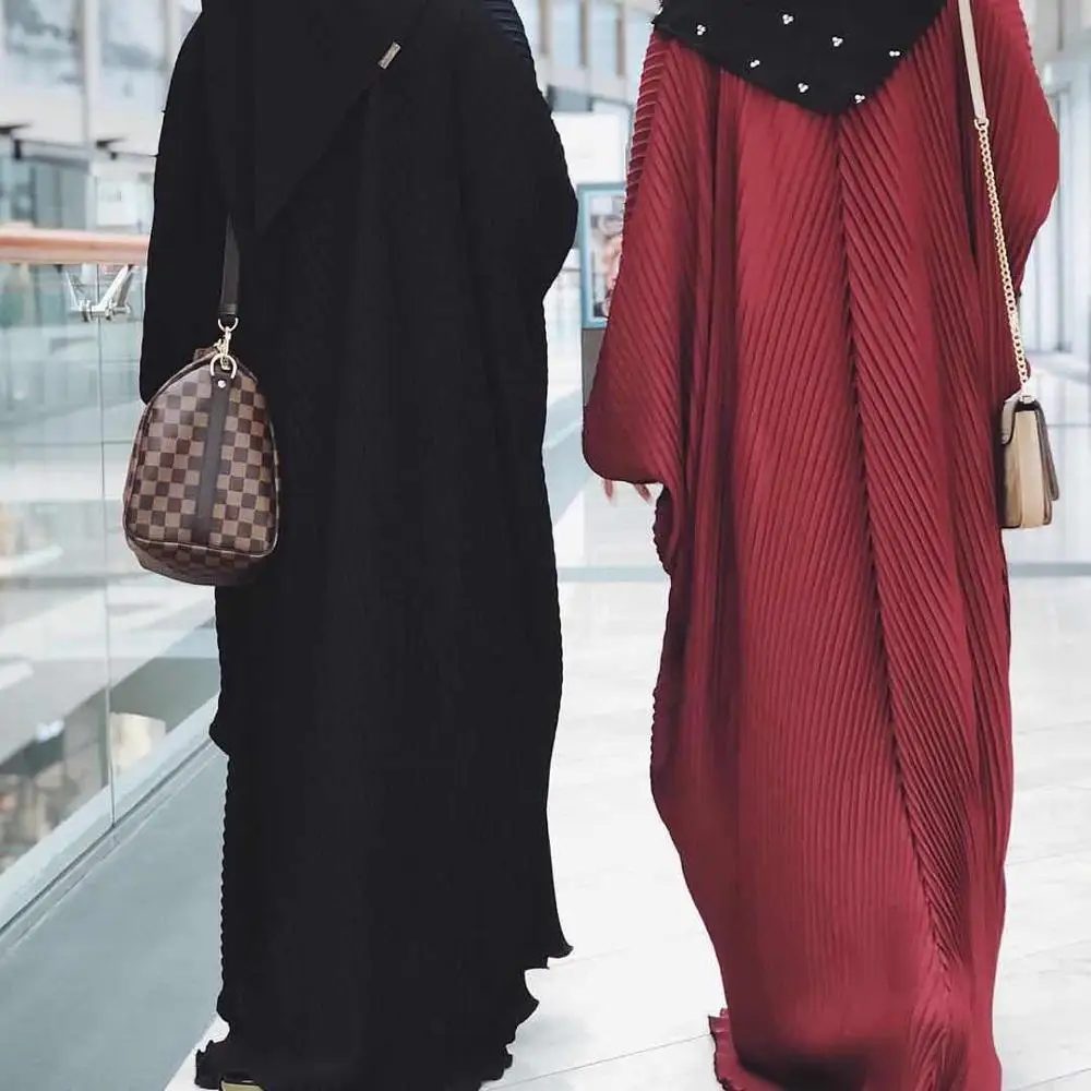 Женская модная мусульманская абайя платье рукав «летучая мышь» Плюс Размер Макси длинное платье, Роба платья кимоно Ближний Восток Рамадан