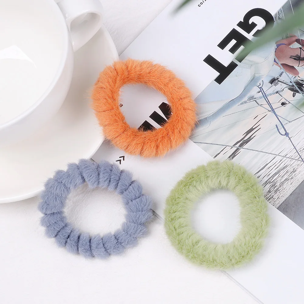 1 шт. новые зимние резинки в Корейском стиле из плюша модные мягкие эластичные