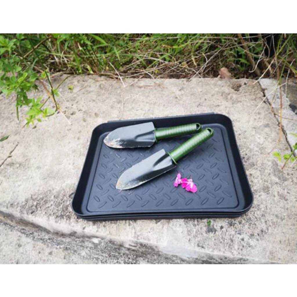 Boot Mat Tray for Floor Protection, 3 Pack Black Shoe Tray for Garden Garage Indoor Outdoor (Black)