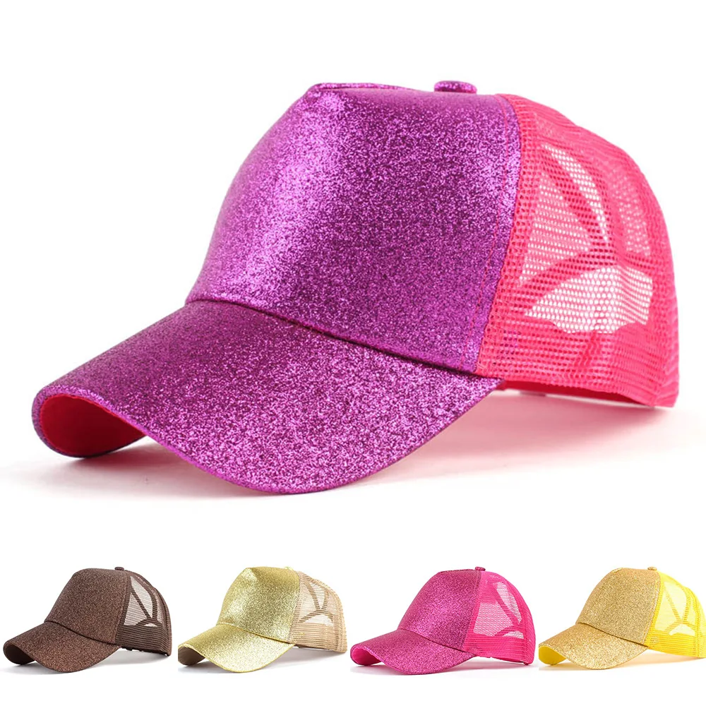 

Ponytail Cap Wholesale Summer Women's after Adjustable Glittering Powder Gold Powder Ponytail Baseball Cap without CC Standard C