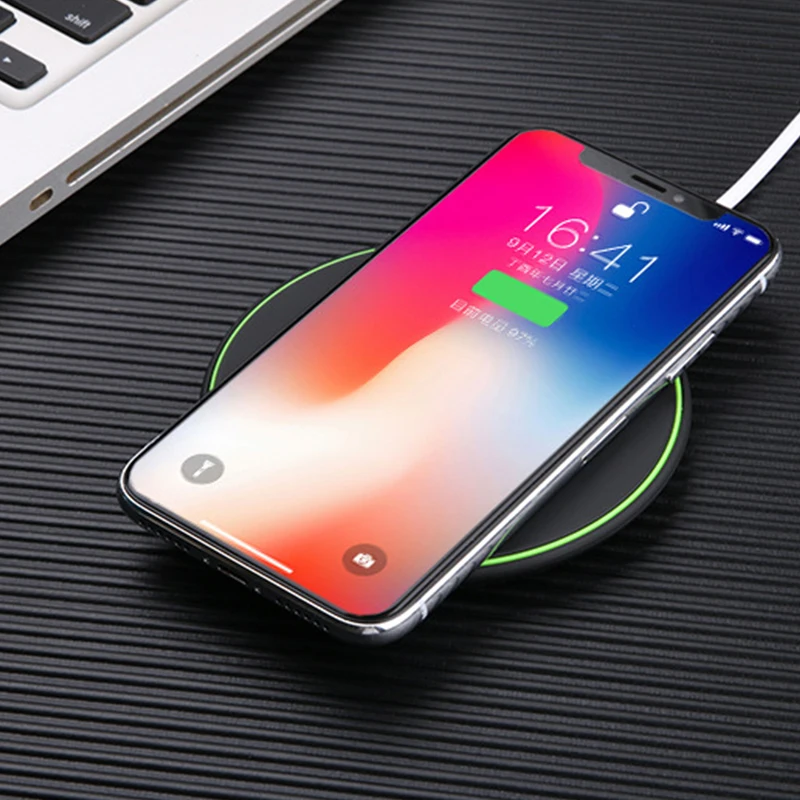 Для iPhone XS Max XR X 8 Plus 10 Вт Быстрое беспроводное зарядное устройство для samsung Galaxy S9/S9+ S8 S7 Note 9 S7 Edge USB Qi зарядное устройство