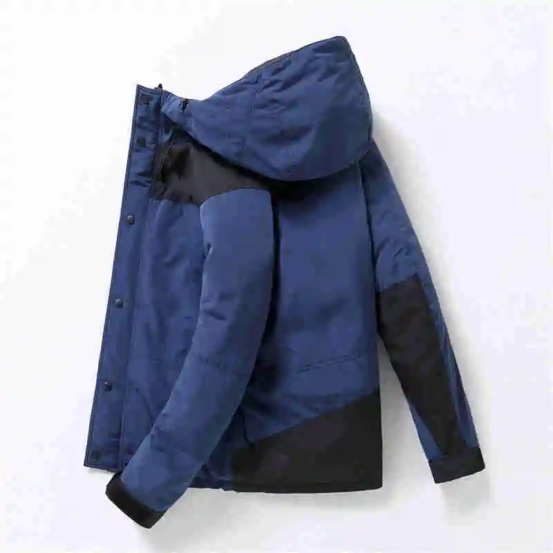 New arrival White Duck Down Jacket Men Autumn Winter Warm Hooded Coat Men's Ultralight Duck Down Jacket Windproof Parka 837 - Цвет: Синий