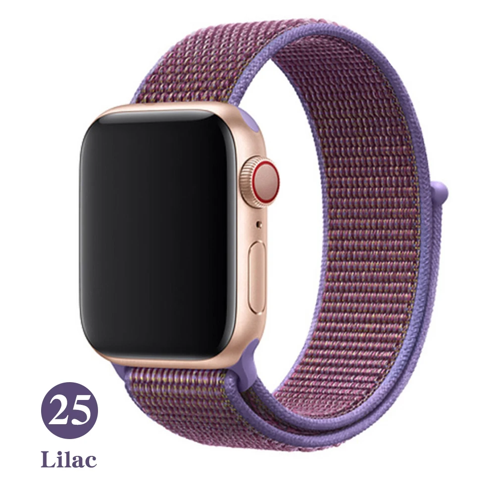 Lilac Тканый нейлоновый ремешок для apple Series 5, ремешок для часов 42 мм, 44 мм, 38 мм, 40 мм, спортивный нейлоновый браслет для iwatch 4/3/2/1 - Цвет ремешка: Lilac