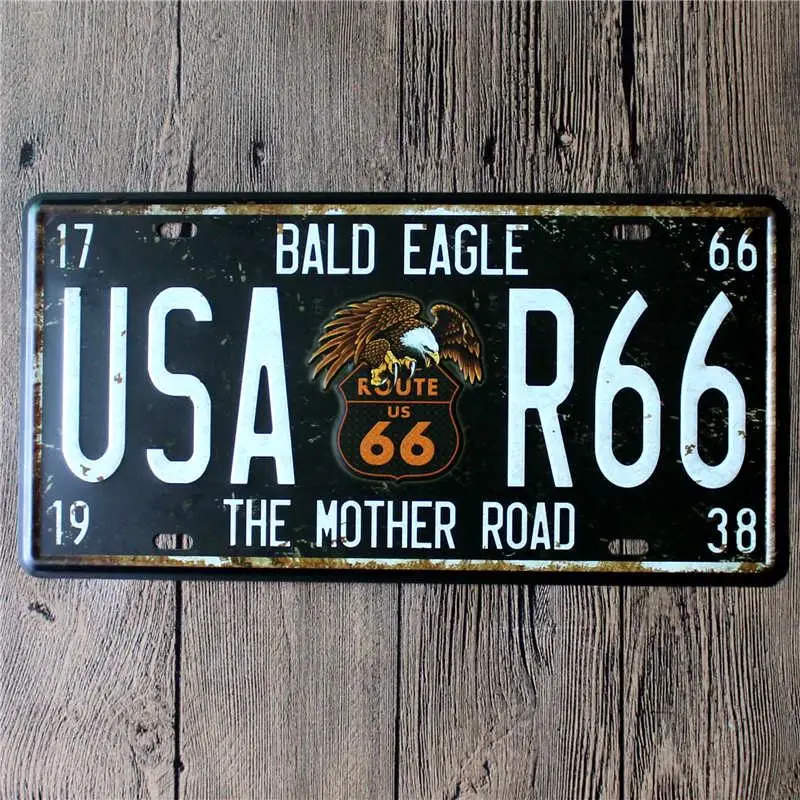 Светло-серый Route 66 номерной знак Ретро табличка металлический Бар Паб гараж декоративный домашний Декор металлическая живопись жестяная вывеска настенная декоративная доска - Цвет: Светло-серый
