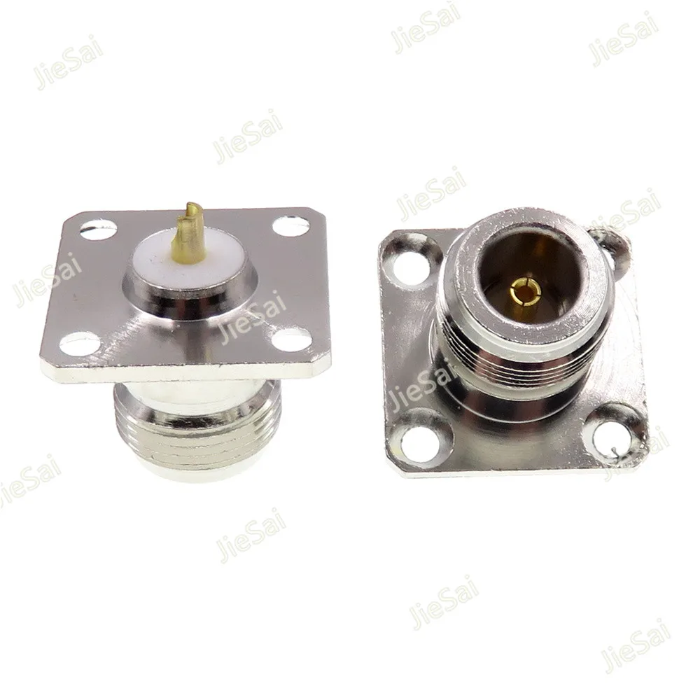 2pcs N-KF N Type 4 Hole Panel Flange Female Jack RF Coax Connector 25mm Length Copper | Обустройство дома