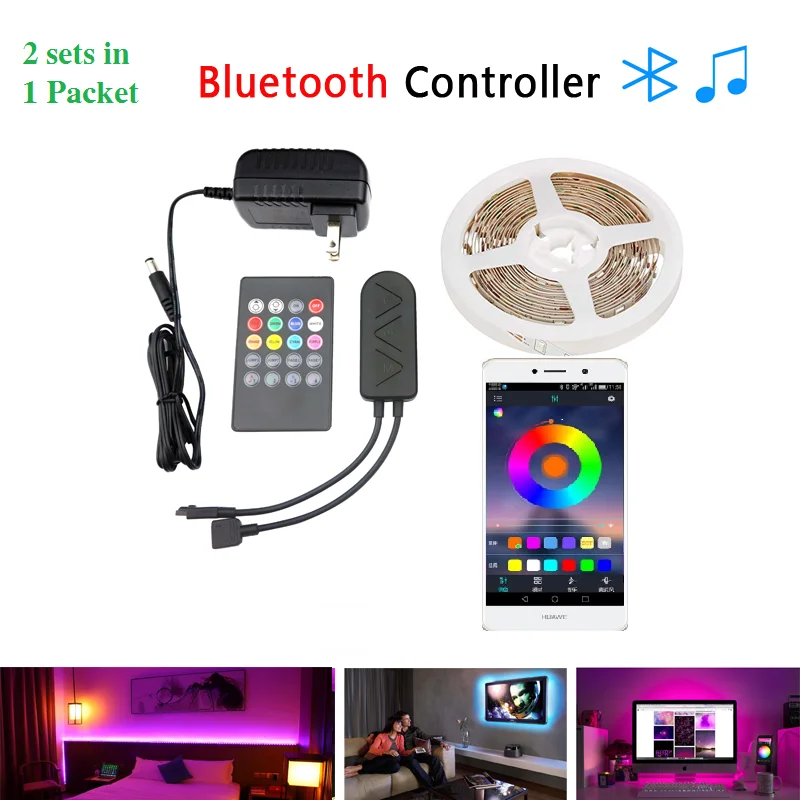 Ленсветильник светодиодная с пультом ДУ и Bluetooth контроллером 5 м SMD3528 5050 2