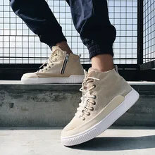 Высокая парусиновая прогулочная обувь; Осенняя обувь; мужская повседневная спортивная обувь в британском стиле для студентов; парусиновая Мужская обувь с боковой молнией; ZM-36