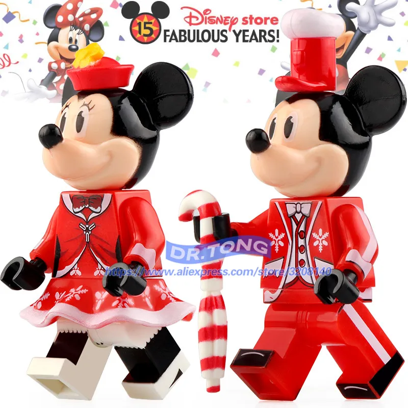 

50PCS Cartoon Movie Figures Minnie Mickey Merry Christmas Figures Building Blocks Action Model Bricks Kid Toys Wm853 Wm854