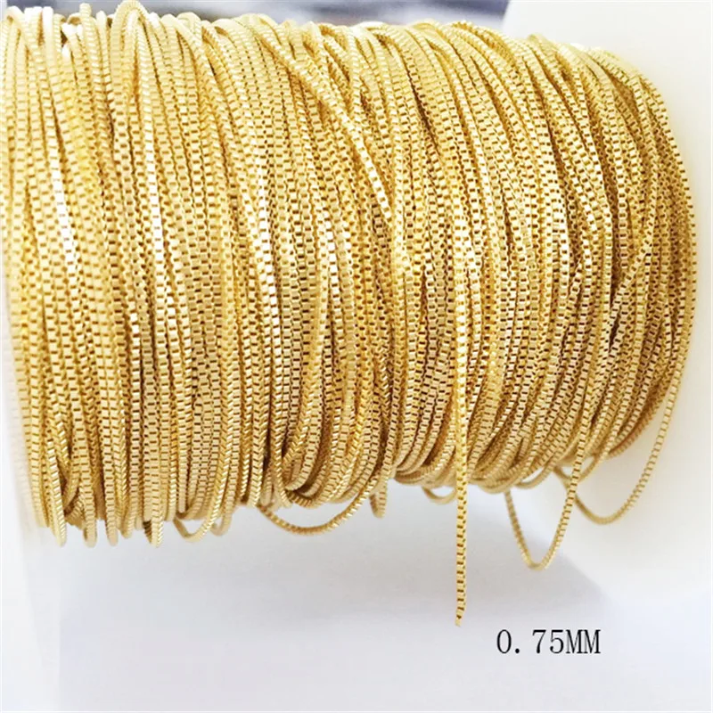 Collana Classica Box In Oro Giallo 14K | Catena Veneziana Lucida Larghezza 1.2mm | Lunghezza 40,6 Cm - 76,2 Cm Con Moschettone