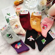 Мультяшные аниме Gudetama Pom Purin Kerokerokeroppi Kiki Lala Cinnamoroll BabyCinnamoroll Bad Марка Badtz Maru милые женские носки