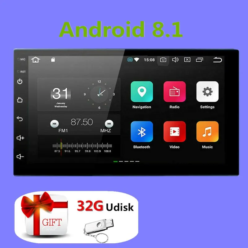 

2 Din Android Car Multimedia Player GPS Navigation HD Autoradio WiFi USB FM 2Din Car Audio Radio Stereo Backup Monitor 2 Din