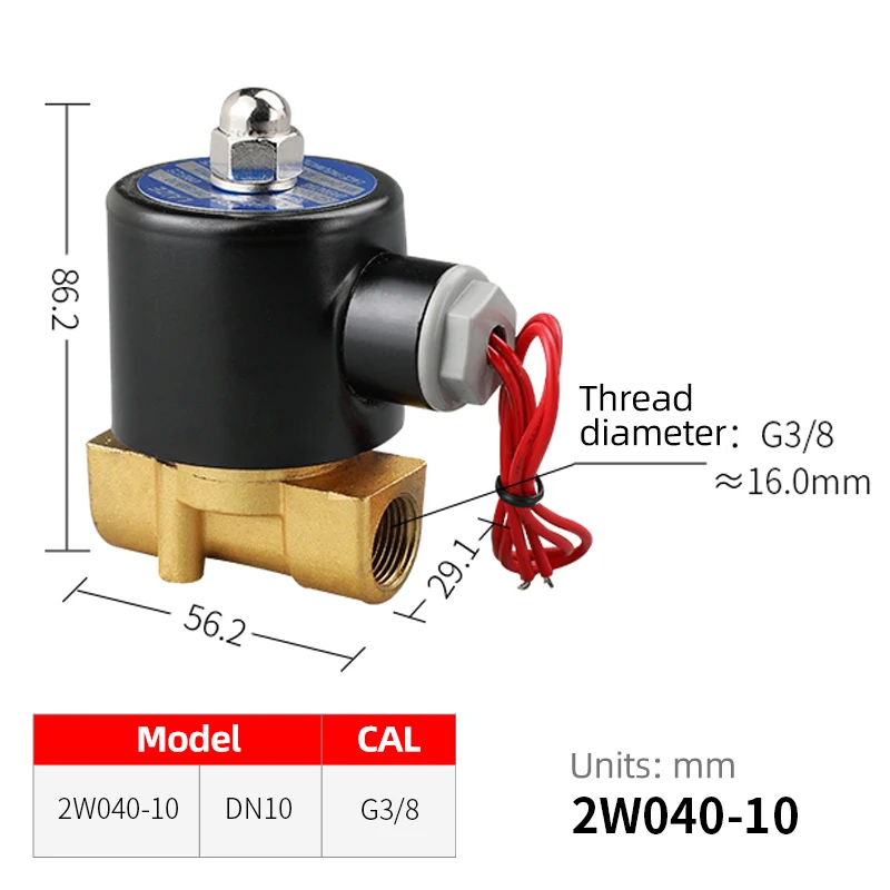 Клапаны воды Соленоидный клапан для воды пневматический клапан 220V 12V DN08 DN10 DN15 DN20 DN25 1/" 3/8" 1/" 3/4" " клапан - Цвет: DN10