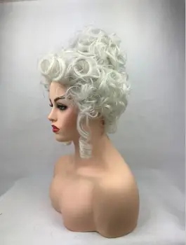 

Antoinette princesse cheveux bouclés moyens perruque Cosplay