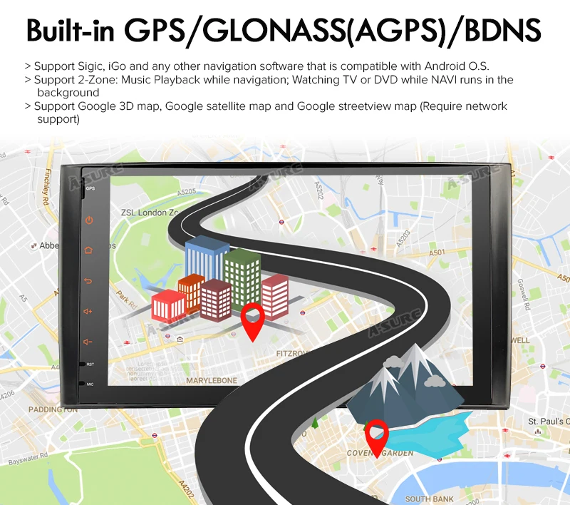 Discount A-Sure 1 DIN Octa Core 4GB Android 9.0 Car Radio GPS DVD Player Navigation For Mercedes-Benz A/B Sprinter Vito Viano VW Crafte 21