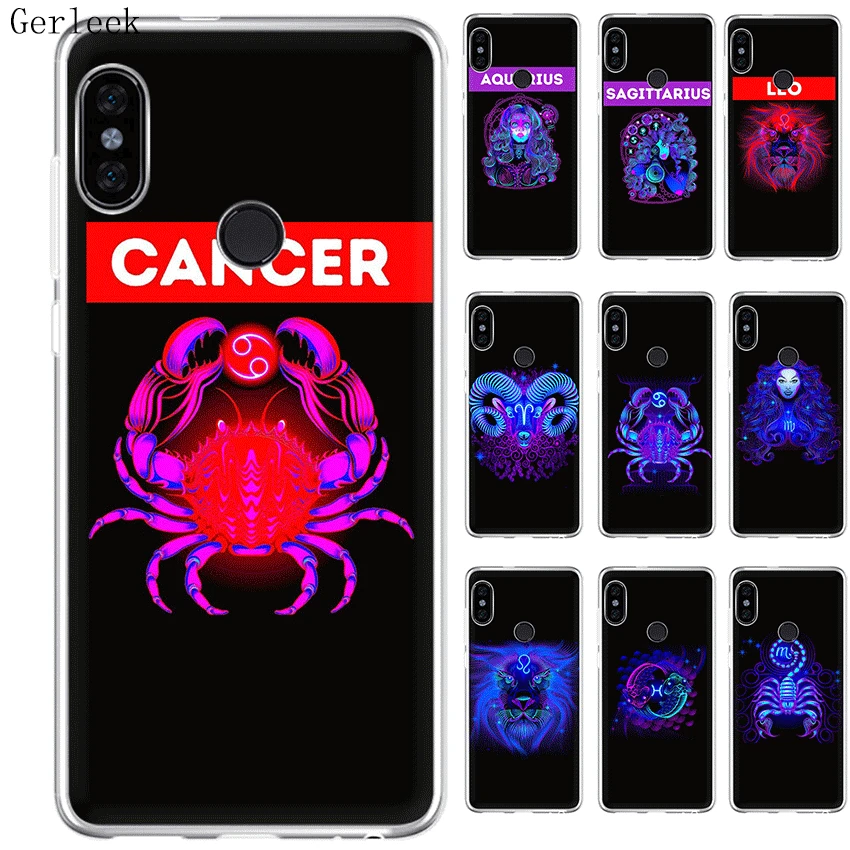 

Mobile Phone Case For Redmi K20 7A GO S2 4X 4A 5A 6A Note 7 Pro Hard Cover Zodiac Signs Shell Protection