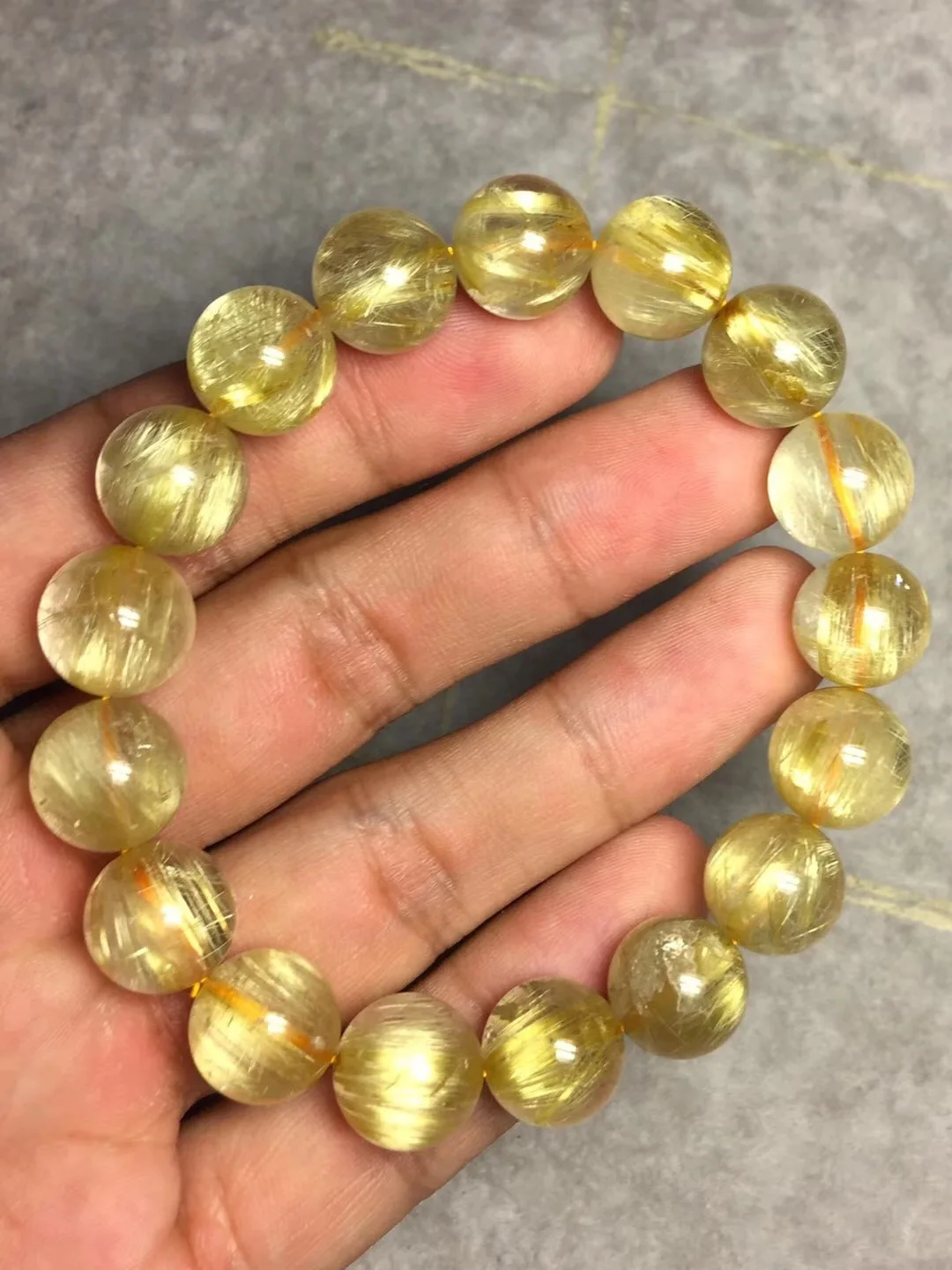 

Natural Rutile Single Loop Bracelets Crystal Thorough Hair Chunky Board man shun Color Beautiful Clean Moist Elegant And Generou