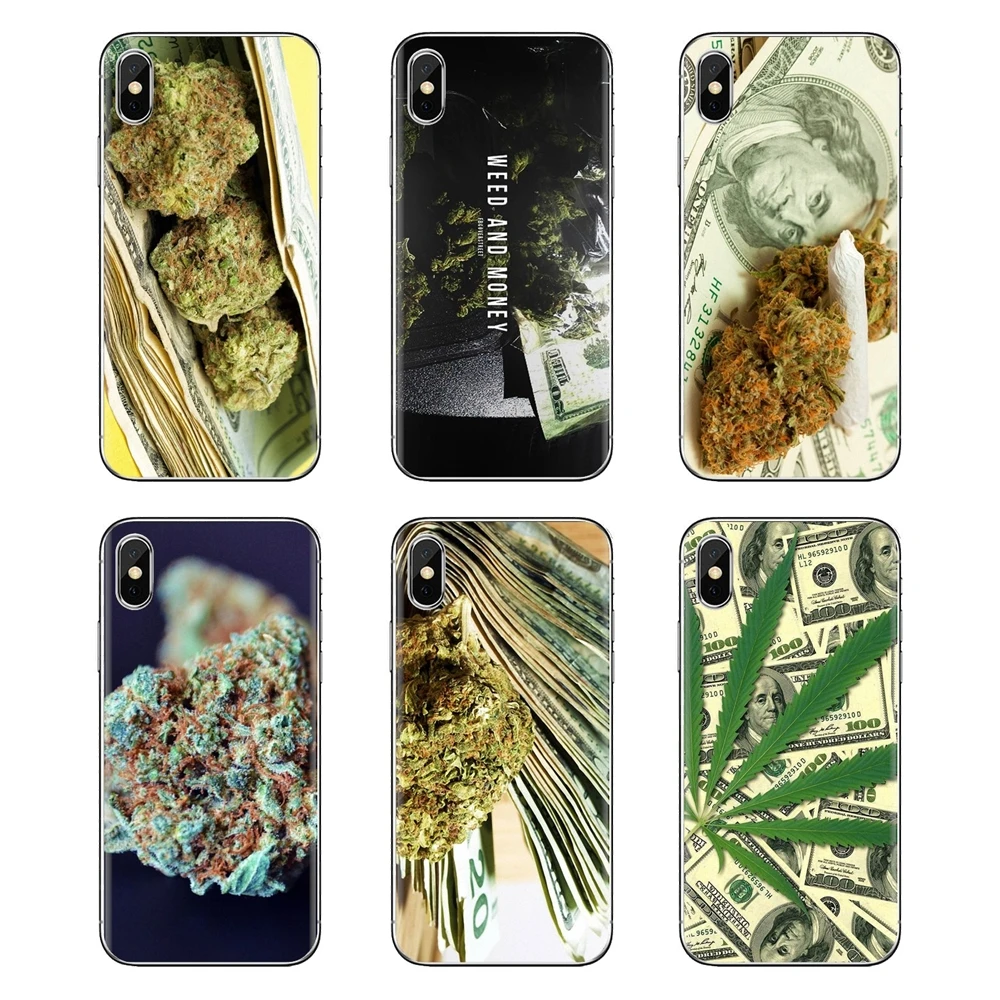 Soft Transparent Covers For LG G3 G4 Mini G5 G6 G7 Q6 Q7 Q8 Q9 V10 V20 V30 X Power 2 3 K10 K4 K8 2017 Drug Dealer Money Weed Art |