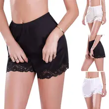 Сексуальная Дамская мода домашняя одежда эластичные шорты с эластичной резинкой на талии с Для женщин летние свободные однотонные, шелковые платья из сатина с кружевами и пижамные штаны для мужчин