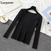 Lucyever Spring Sweater Women Pullover Elastic Knitted Jumper Long Sleeve V-neck Autumn Basic Female Top Knitwear Sueter Mujer ► Photo 2/6