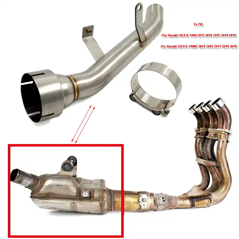 Muffler Exhaust Mid Pipe For Suzuki GSX S GSXS 1000 GSXS1000 2015 2016 2017 2018 Stainless Steel