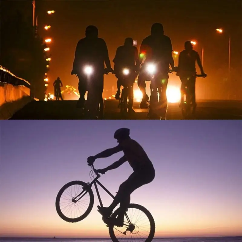 Super Bright LED Mountain Bike Light Set Waterproof Front Lamp + Taillight USB Charging Bicycle Red Safety Warning Light