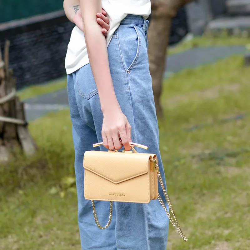 

Small CK Bag 2019 New Style Versatile Western Style Crossbody Bag Semi-precious Stone Chain Textured WOMEN'S Bag