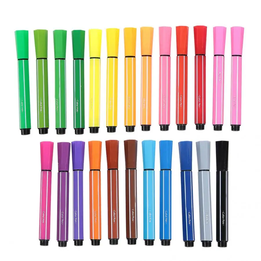24 Colors Милое детское платье-карандаш для рисования детей Акварельная ручка граффити художественный Маркер 12/18/24/36 Цвета - Цвет: 24 Colors