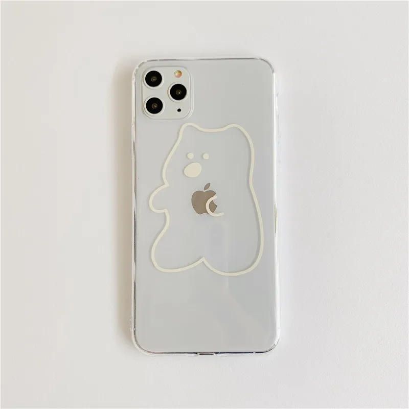 INS корейский милый чехол для телефона с медвежонком для iPhone11 11Pro MAX X XS Max XR 8 7 Plus Мягкий Прозрачный чехол из ТПУ - Цвет: 1